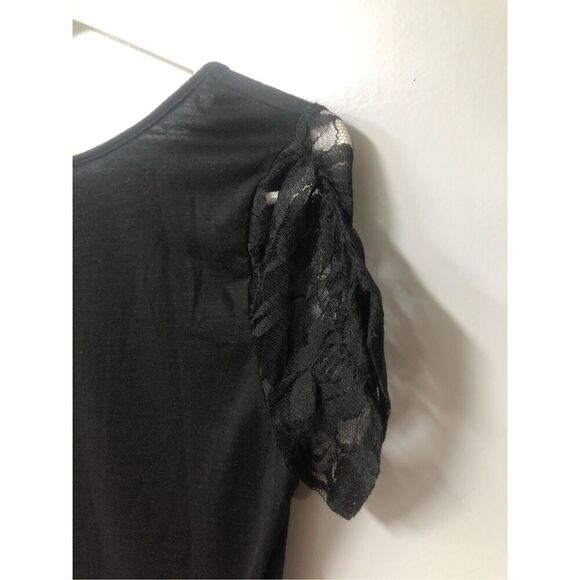 black lace ruffle top womens size medium no boundaries rock punk goth dark roman - Picture 4 of 6